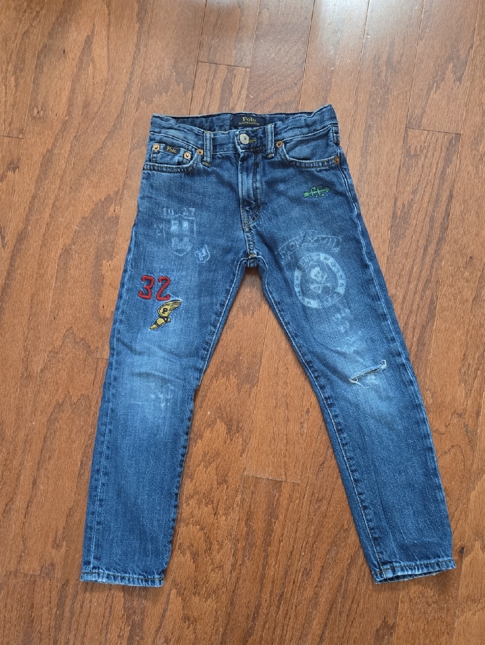 Polo by Ralph Lauren Kids Sullivan Skinny Jeans with Embroidered Patches Size 5